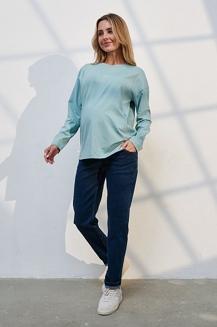 Джинси для вагітних Mom Fit для майбутніх мам з регульованим поясом S (44) Leyton Юла Мама синій Кривий Ріг - фото 6