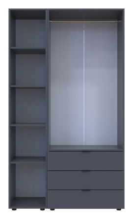 Комплект шкафов для одежды Doros Гелар (2 шт.) 116,5х49,5х203,4 см Зеркало/Графит (DRS-011133) Днепр