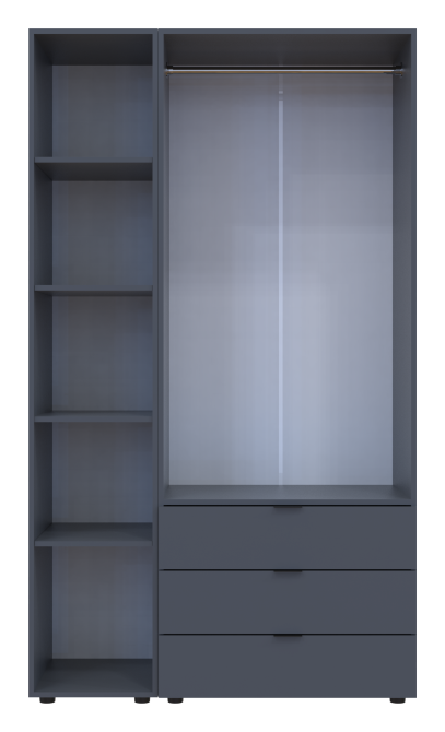 Комплект шаф для одягу Doros Гелар (2 шт.) 116,5х49,5х203,4 см Дзеркало/Графіт (DRS-011133) Дніпро - фото 5