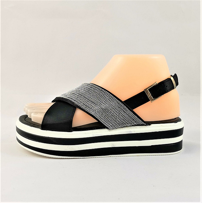 Жіночі Сандалі Босоніжки на Танкетці Платформа Чорні Літні (розміри: 37,38) - 837 Дніпро - фото 6