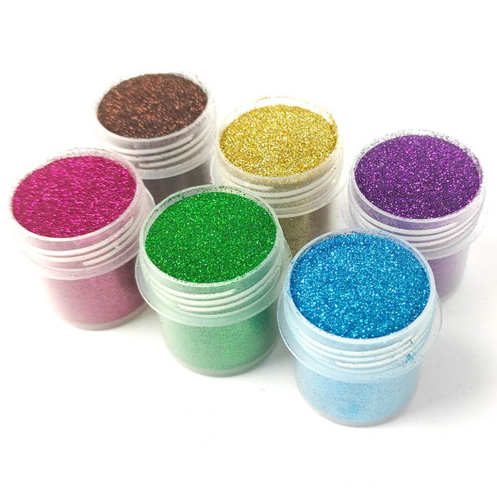 Набор глиттера для био-тату «№1 Большой» glitter-set-big-6x-2, 6 цветов по 12 мл Винница - изображение 3