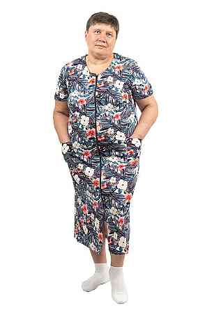 Халат жіночий, літній, 100 х/б темно-синій топ Київ