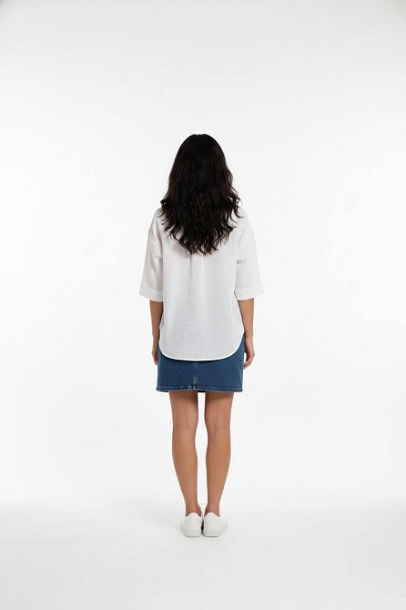 Рубашка женская Mix Ray 4016 оверсайз свободного кроя льняная молочная, молочний, S Киев - изображение 19