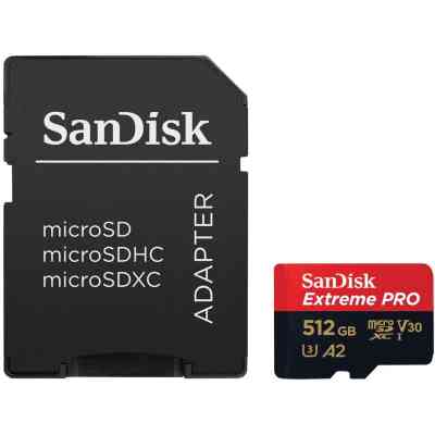 Карта памяти SanDisk 512 GB microSDXC UHS-I U3 Extreme Pro+SD Adapter (SDSQXCD-512G-GN6MA) Винница