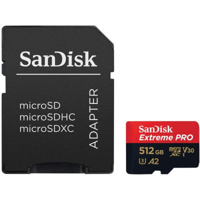 Карта памяти SanDisk 512 GB microSDXC UHS-I U3 Extreme Pro+SD Adapter (SDSQXCD-512G-GN6MA) Винница - изображение 1