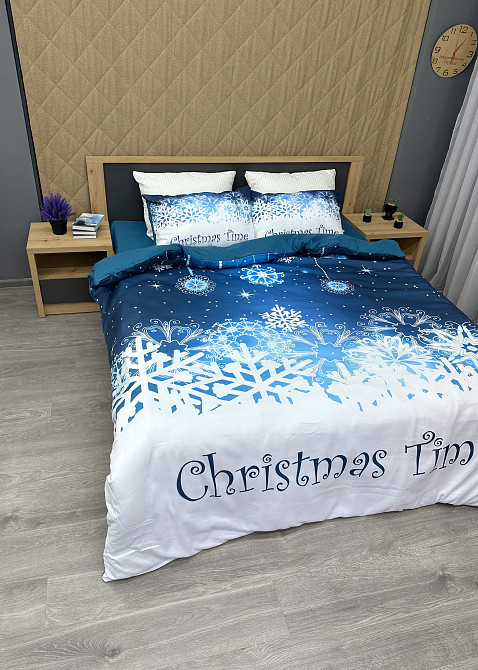 Комплект постільної білизни Фланель, Epico Євро 200х220 з Різдвяним принтом (88-198) Київ - фото 5