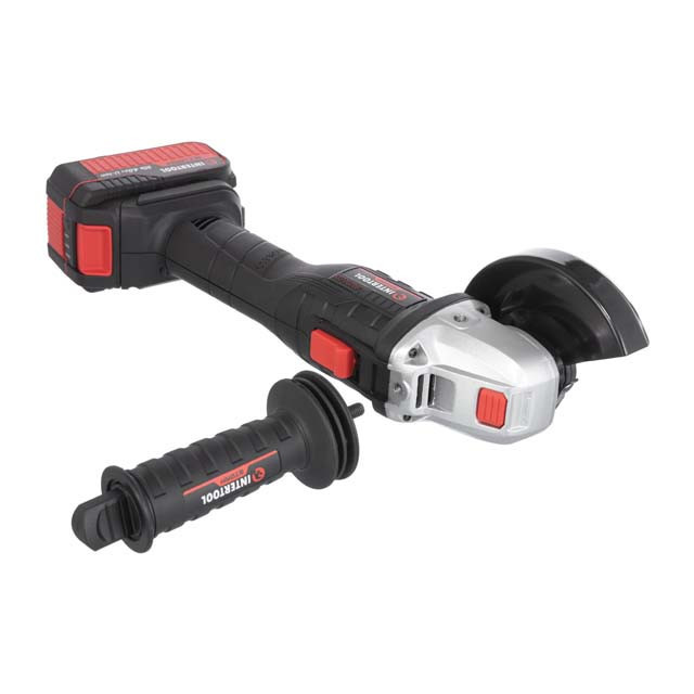 Шліфмашина кутова акумуляторна безщіткова 20 В, 125 мм, 10000 об/хв, Li-ion, 4,0 Ач, ЗП 4 A, кейс INTERTOOL WT-0366 Київ - фото 10