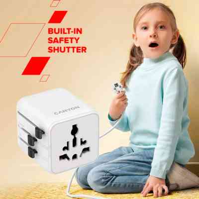 Перехідник Canyon Travel Adapter OnTour One EU/UK/US/AUS White (CNS-TA1005W) Вінниця