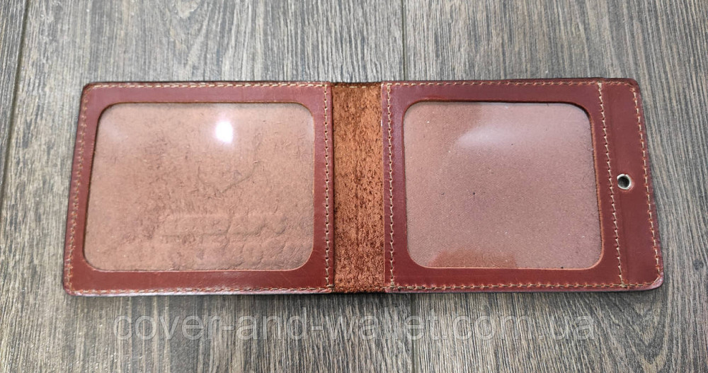 Шкіряна обкладинка на посвідчення "Учасник бойових дій" (каштан) Київ - фото 9