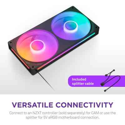 Кулер для корпуса NZXT F240 RGB Core Fan (Single Frame) - Black (RF-U24HF-B1) Винница