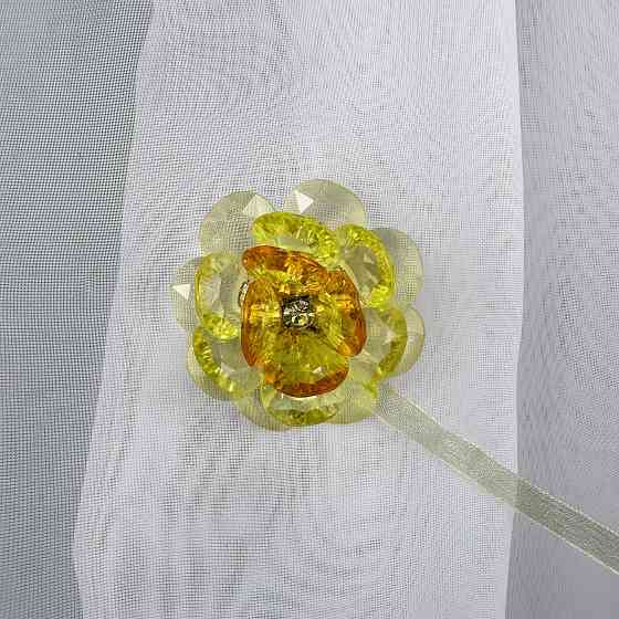 Магніти для штор і гардин Квітка набір 2 шт Жовтий (81-308) Київ