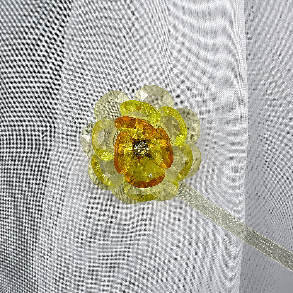 Магніти для штор і гардин Квітка набір 2 шт Жовтий (81-308) Київ - фото 2