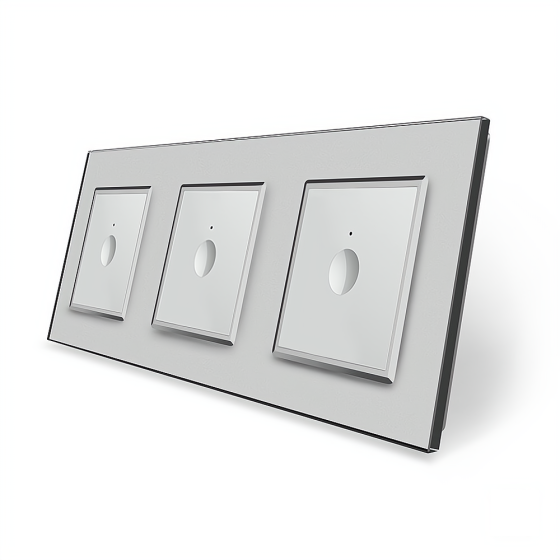 LIVOLO Сенсорний прохідний/перехресний вимикач Sense 3 сенсора (1-1-1) Livolo сірий скло (VL-C7 Коломия