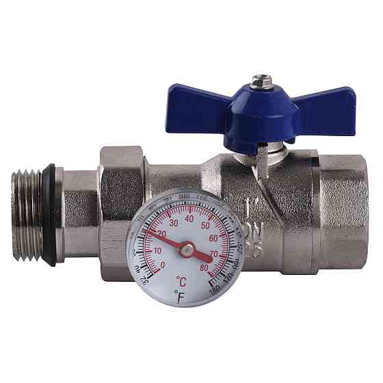 Кран-американка с муфтой под термометр ECO 01G-2 1″ прямой (000008822) Киев