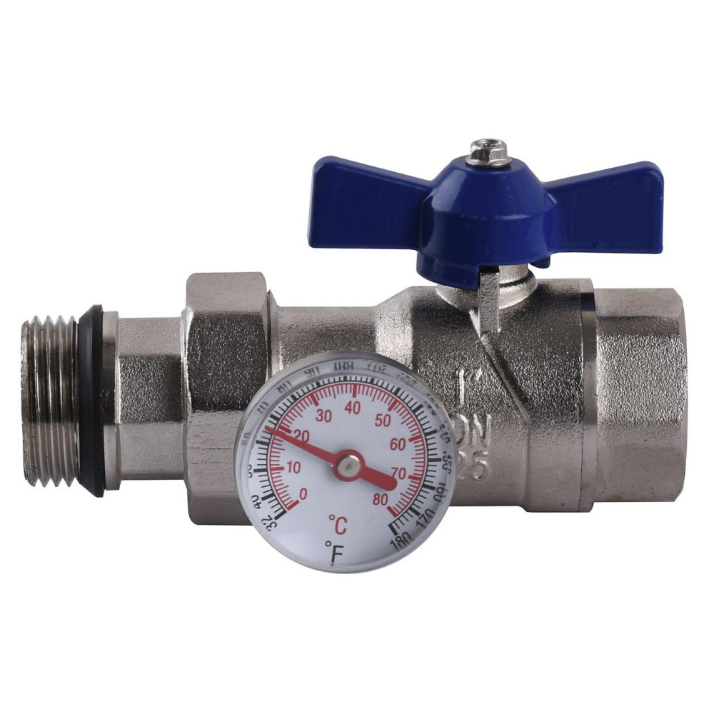 Кран-американка с муфтой под термометр ECO 01G-2 1″ прямой (000008822) Киев - изображение 1