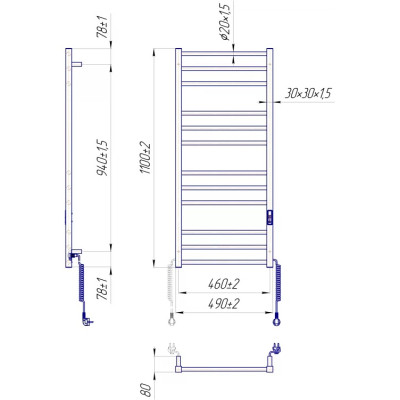 Полотенцесушитель MARIO Преміум Класік-I (2.2.1610.03.P) Винница - изображение 3