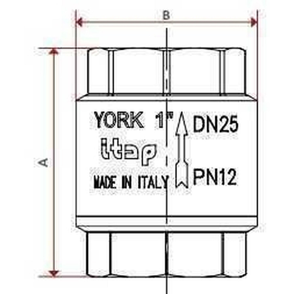 Клапан зворотнього ходу води ITAP     1/2″ YORK 103 Тернополь - изображение 3