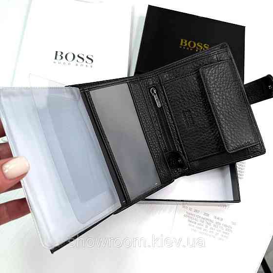 Чоловічий великий гаманець на кнопці Boss (6602) Київ