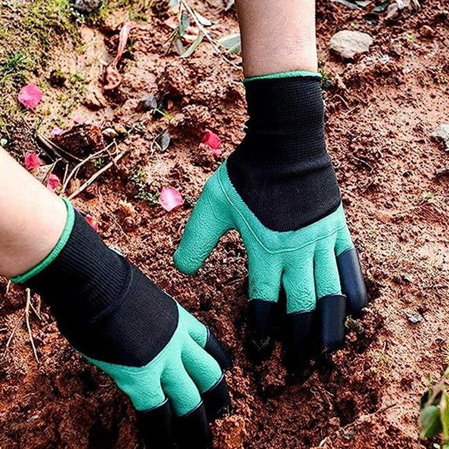 Перачатки с когтями садовые для сада и огорода латексные с пластиковыми когтями для рыхления почвы и уборки Каменец-Подольский - изображение 8