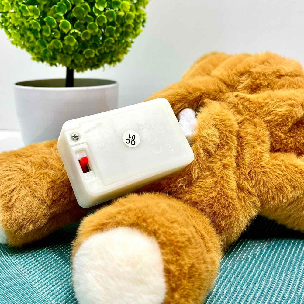 Ведмедик інтерактивний м'який пляшечка в комплекті моргає сенсорний та магнітний датчик звук 24см Коричневий (933-216 E) Чернигов - изображение 6