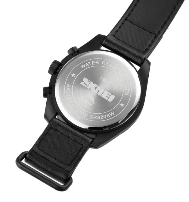 Чоловічий наручний класичний годинник Skmei 1982 (Чорний) Київ - фото 9