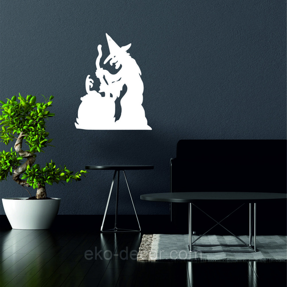 Декоративное настенное 3D Панно «Ведьма», Декор на стену с объемом 50*40 см, Белый Киев - изображение 7