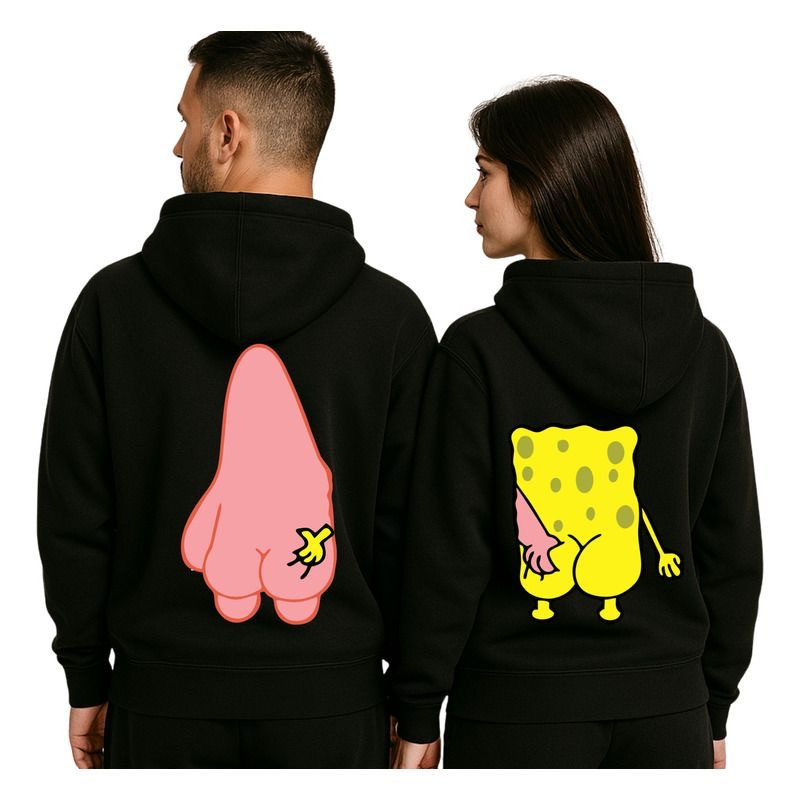 Парные худи «Губка Боб и Патрик — объятия» для пары L, XL, Графитовый Черновцы - изображение 1
