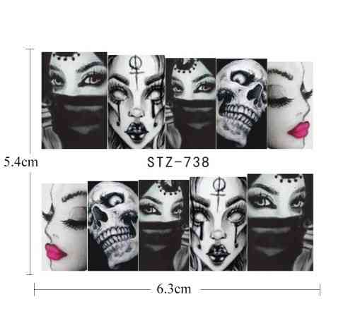 Наклейки на нігті для свята Хелловін 54 на 63 мм різнобарвний Київ