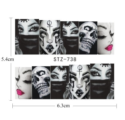 Наклейки на нігті для свята Хелловін 54 на 63 мм різнобарвний Київ - фото 2