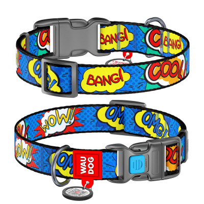 Ошейник для животных WAUDOG Nylon "ВАУ" пластиковый фастекс XXL (284-0087) Винница - изображение 1