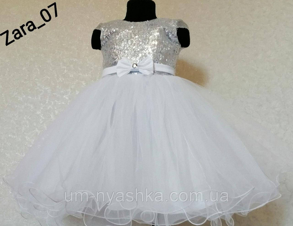 Сукня Сніжинка Біле ошатне плаття для дівчинки з паєтками Кривий Ріг - фото 1