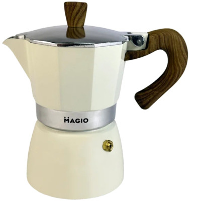 Гейзерна кавоварка Magio Бежева 3 порції 150 мл (MG-1007) Вінниця - фото 1