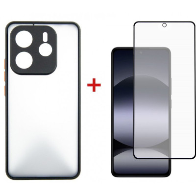 Чохол до мобільного телефона Dengos Kit Xiaomi Redmi Note 14 case Matte + glass (Black) (DG-KM-127) Вінниця - фото 1