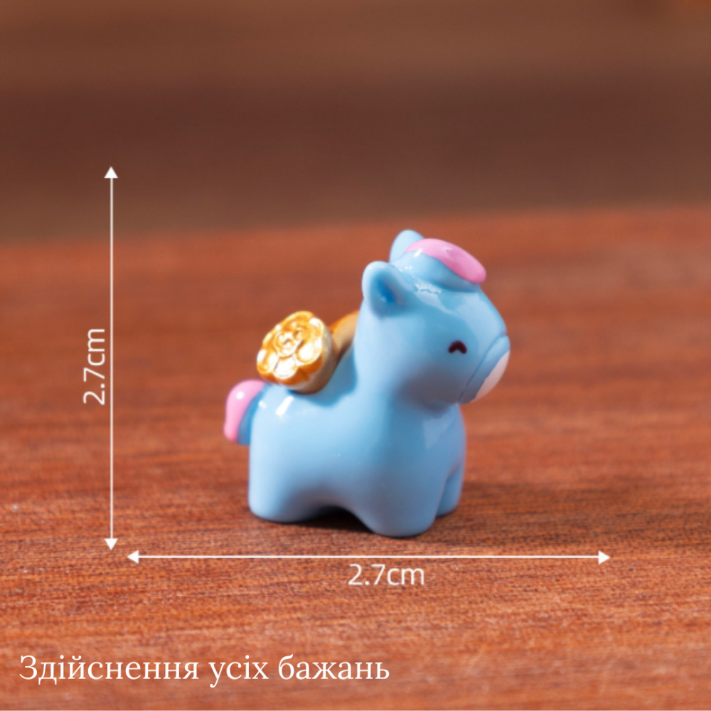 Миниатюрная фигурка Лошадка Немедленного процветания 2.7 х 2.7 см Белый Голубой Одесса - изображение 1