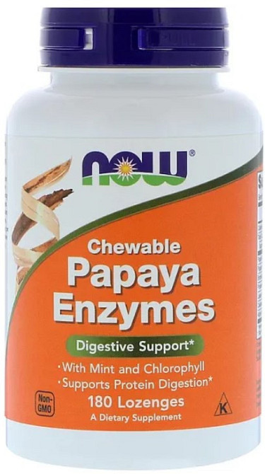 Папая Now Foods Papaya Enzymes 180 льодяників Київ - фото 1