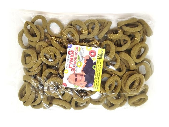 Гумки для волосся нейлонові оливкові 100 шт Київ - фото 1