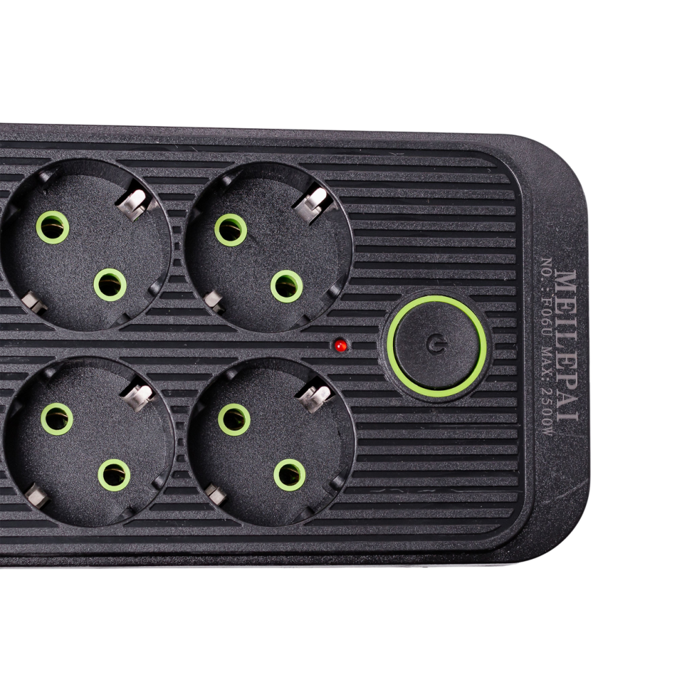 Yiwu Мережевий фільтр 3 м подовжувач F06U на 6 розеток 4 USB 1 Type-C та кнопкою відключення Чо Коломыя - изображение 5