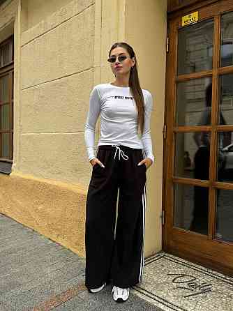 Жіночі стильні теплі штани оверсайз з лампасами фліс,, polar’’ Одеса