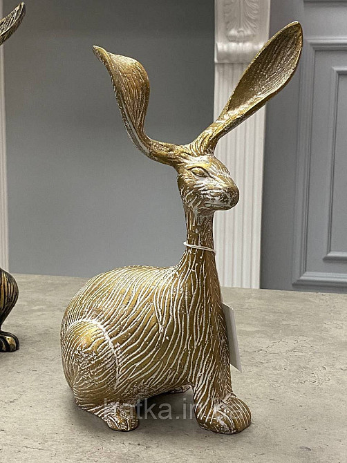Статуетка «Зайчик» 20х12х29,5 см метал біло-золотий Київ - фото 1