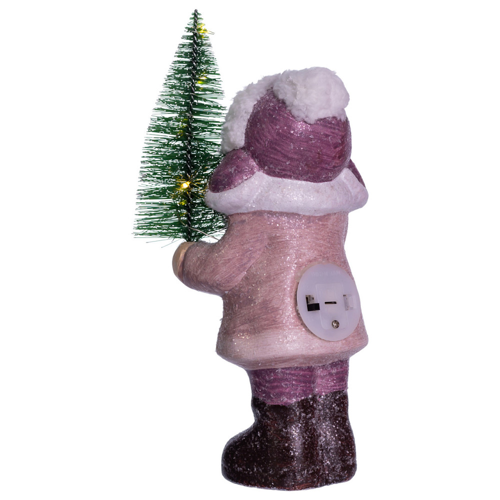 Новорічна фігурка з підсвіткою Дівчинка з ялинкою з фарфору 12×8×23 (см) новорічний декор для дому, квартири, офісу CR-5-3 Коломия - фото 4