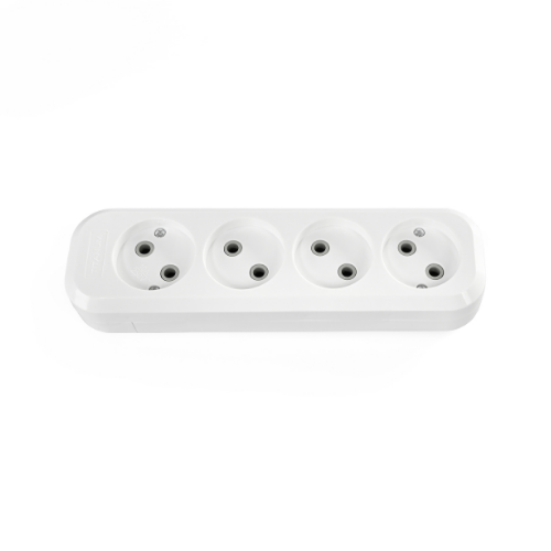 Колодка подовжувача без заземлення 4 розетки біла Standard Titanum Житомир - изображение 5