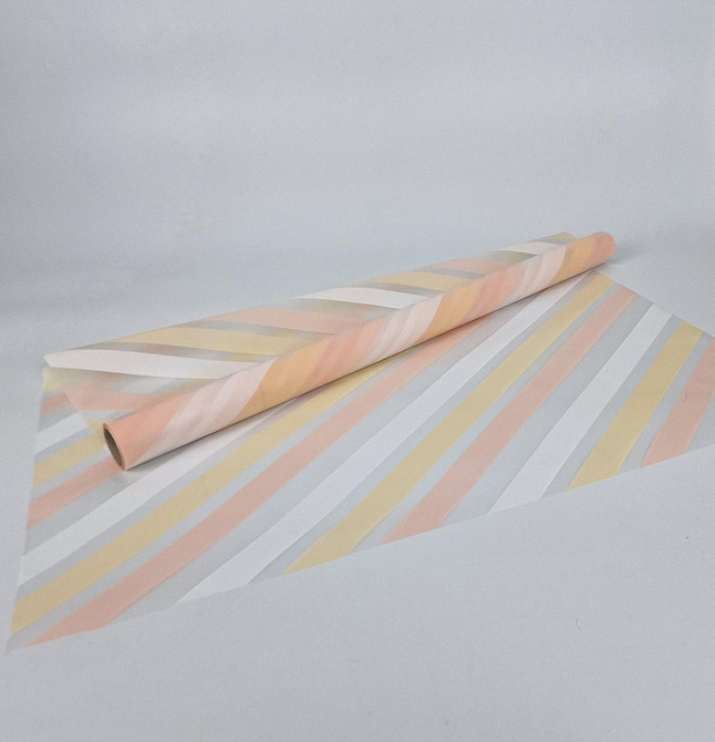 Рулон 10 м тонований матовий з рис. "Косі смужки" (7) плівка для квітів (h660) No 1 БІЖОВИЙ (1 шт.) Харків - фото 1