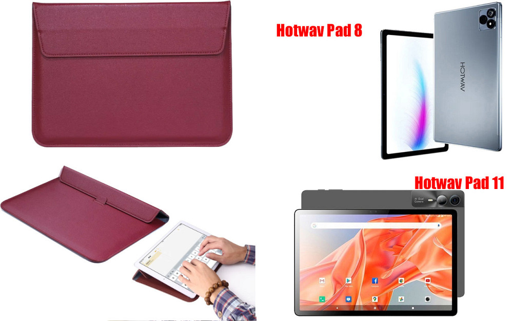 Чохол-конверт VitoCase для Hotwav Pad 8, Hotwav Pad 11, з функцією підставки для планшета Бордовий Київ - фото 1