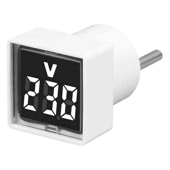 Вольтметр мережевий розетковий Strum 220V/230V GXQA0160-001 (Квадратний, Білий з чорним дисплеєм) Миколаїв