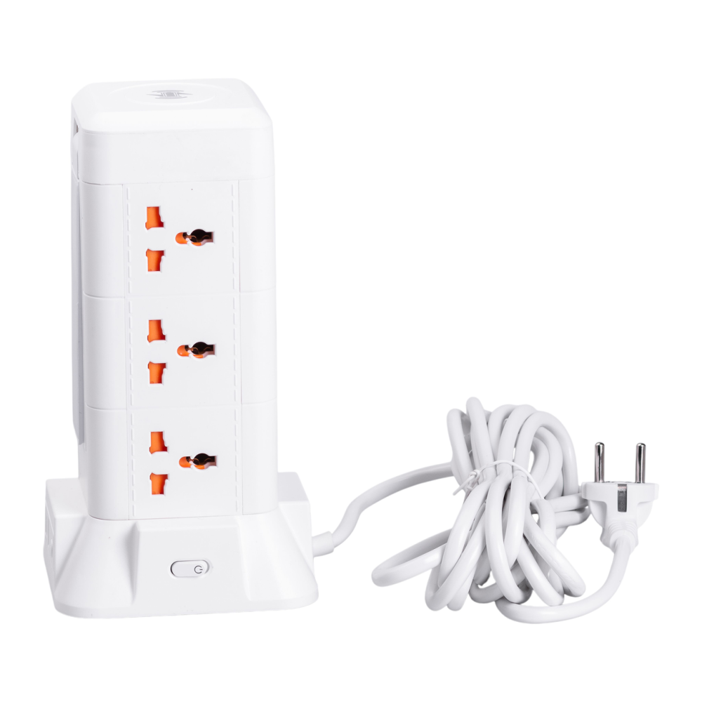 Мережевий фільтр подовжувач 4.8 м з лампою на 9 універсальних розеток з 2 USB, 1 Type-C, бездротова зарядка HP-5-7MF Коломия - фото 4