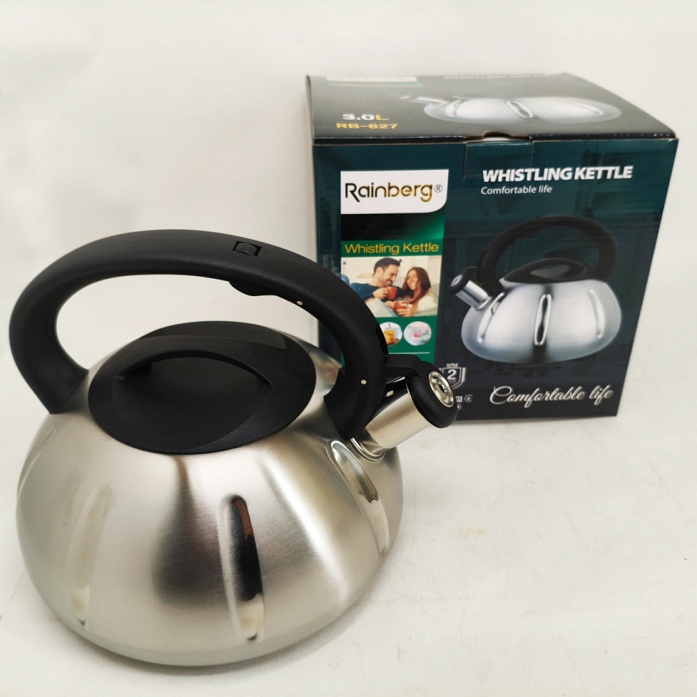 Обычный чайник со свистком, Чайник с удобным носиком для налива воды метталический газовый OL-66 Львов - изображение 7