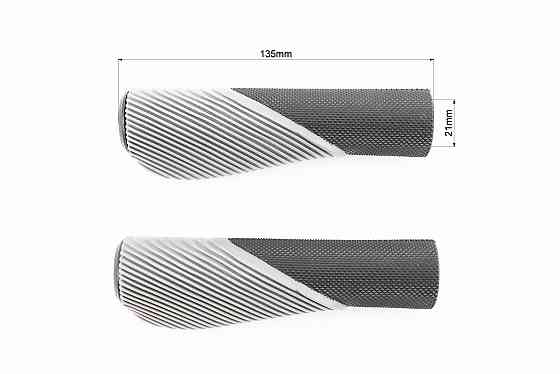Ручки керма 135мм, ергономічні, чорно-сірі CR-G303 Киев