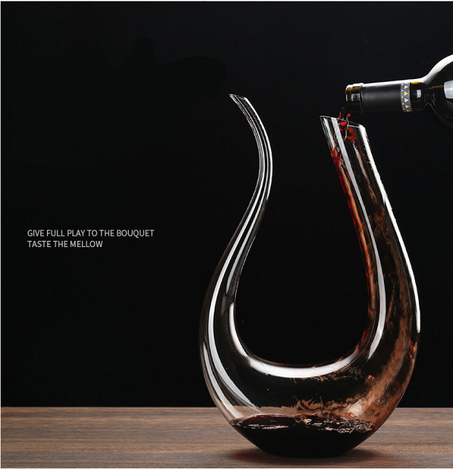 Графін декантер для вина  ПОДАРУНКОВА УПАКОВКА U-подібний безвиннцеве кришталеве скло Кременчук - фото 5