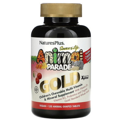 Мультивітамін Natures Plus Мультивитамины для Детей, Вкус Вишни, Animal Parade Gold, 1 (NAP-29932) Вінниця - фото 1