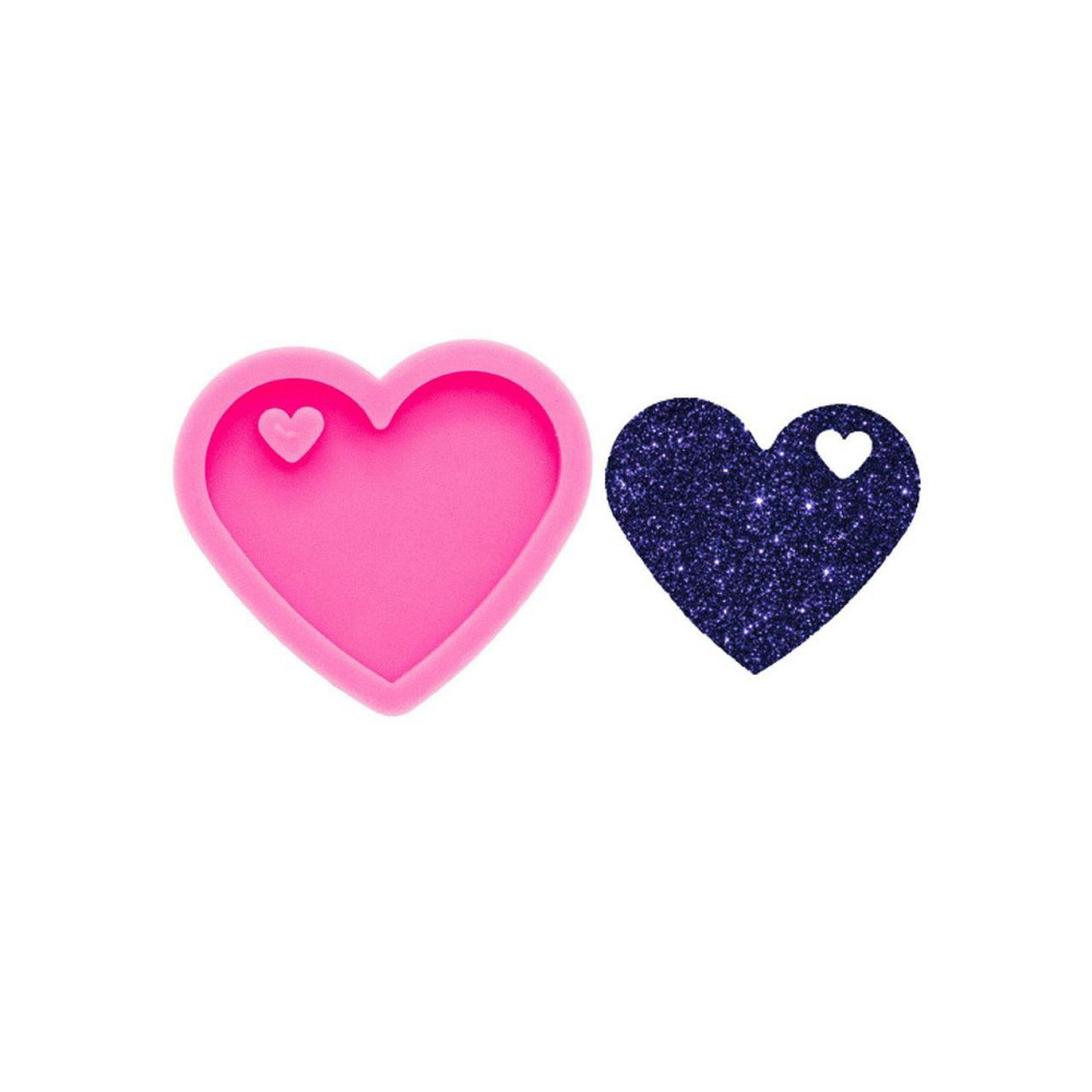 Молд силиконовый Сердце 44 на 30 мм розовый Киев - изображение 10